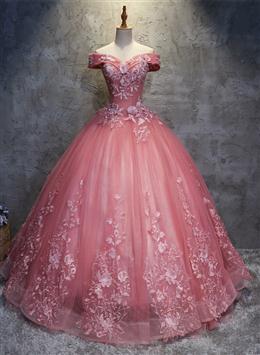 Picture of Charming Ball Gown Off-The-Shoulder Tulle Sweet 16 Dresses, Quinceanera Dresses
